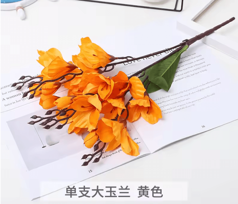 20Head Artificial Magnolia Flower Bouquet  Realistic Silk Floral Stems For Home Decor Weddings And  4