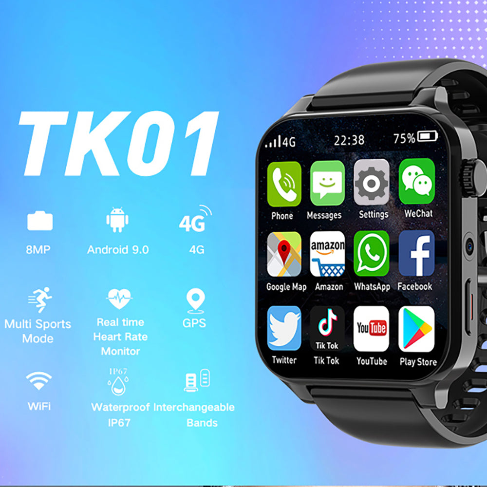 4GB RAM 64GB ROM Smart Watch For Men GPS Dual Camera Heart Rate Monitor Waterproof Sports Smartwatc 5