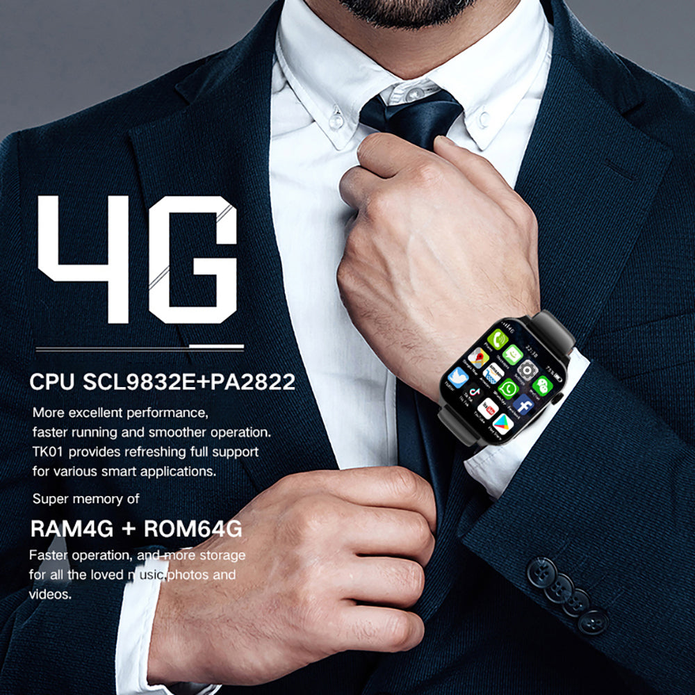 4GB RAM 64GB ROM Smart Watch For Men GPS Dual Camera Heart Rate Monitor Waterproof Sports Smartwatc 1