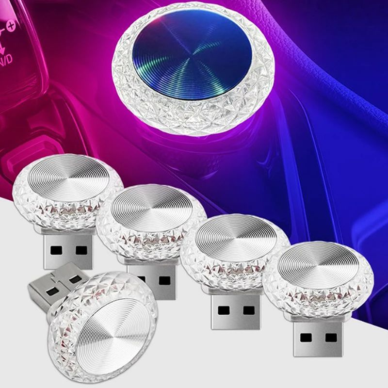 Portable Car USB Ambient Light Mini LED Decorative Atmosphere Lamp For Auto Interior  Computer Play 1