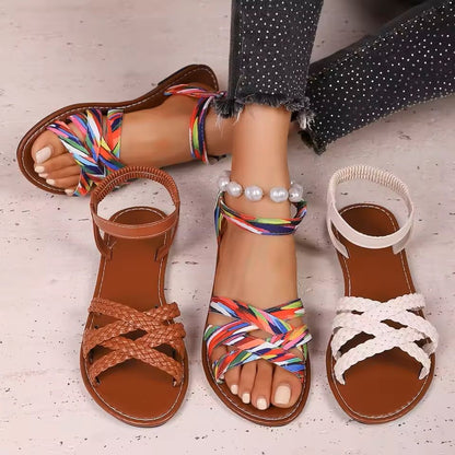 Summer Flat Roman Strap Sandals for Women