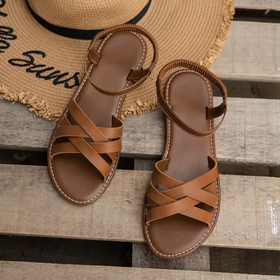 Summer Flat Roman Strap Sandals For Women 5