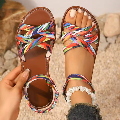 Summer Flat Roman Strap Sandals For Women 9