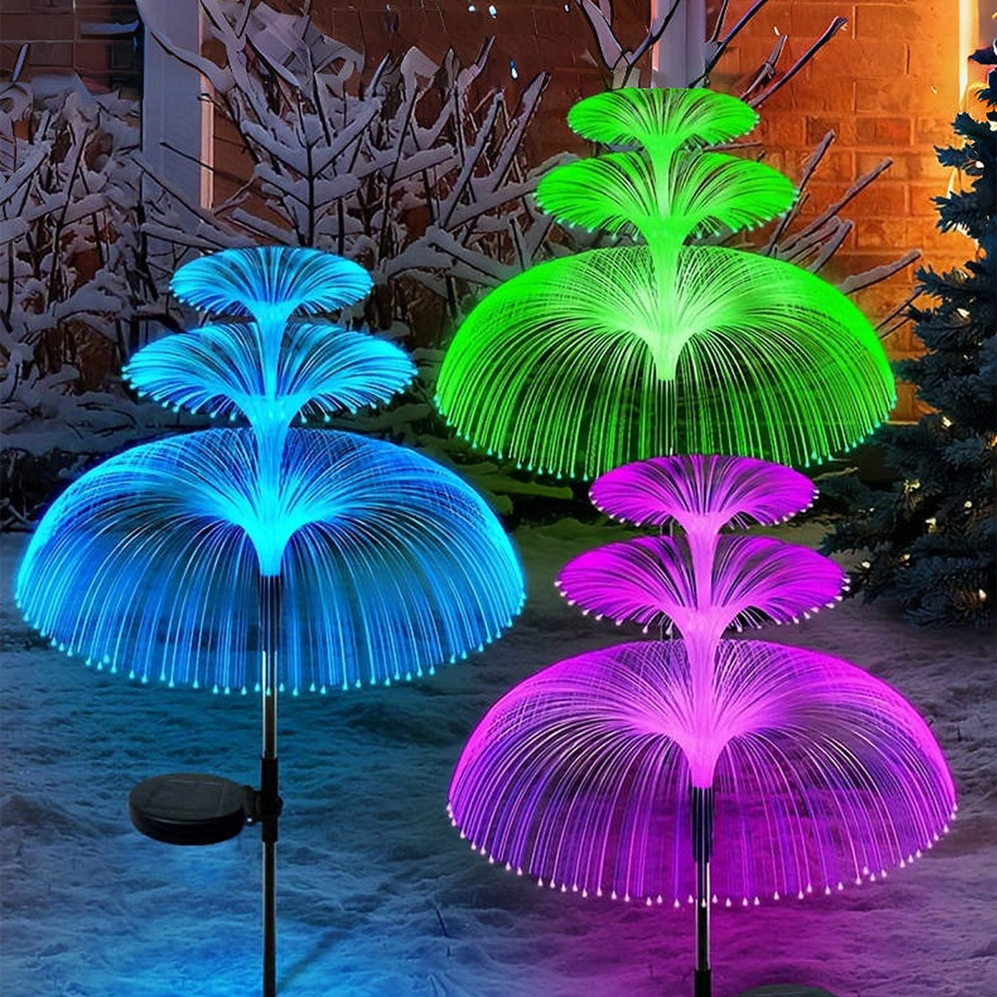 ColorChanging Solar Garden Stake Light  Outdoor Waterproof LED Jellyfish Lamp With 7 Variable Color 5