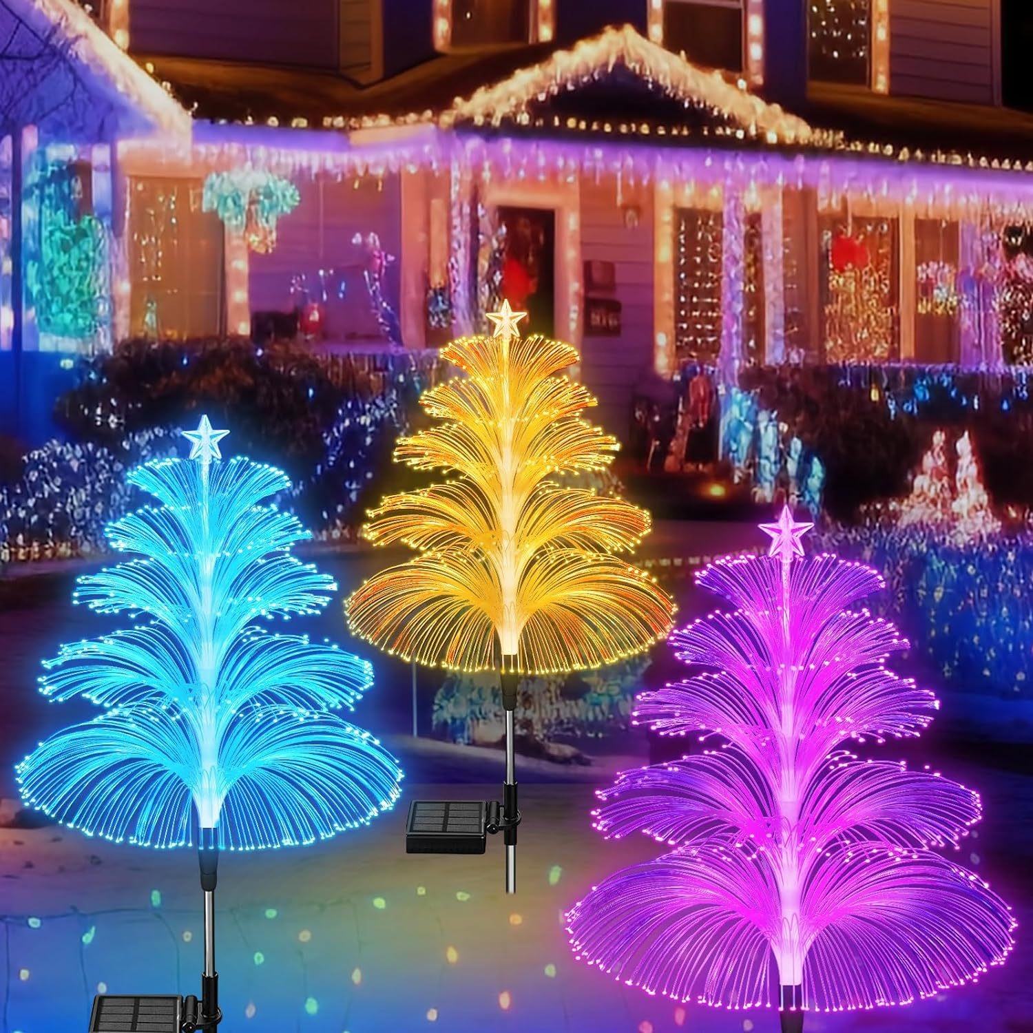 ColorChanging Solar Garden Stake Light  Outdoor Waterproof LED Jellyfish Lamp With 7 Variable Color 7