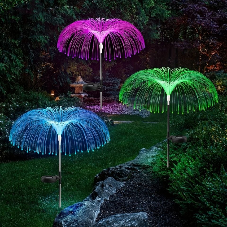 ColorChanging Solar Garden Stake Light  Outdoor Waterproof LED Jellyfish Lamp With 7 Variable Color 3