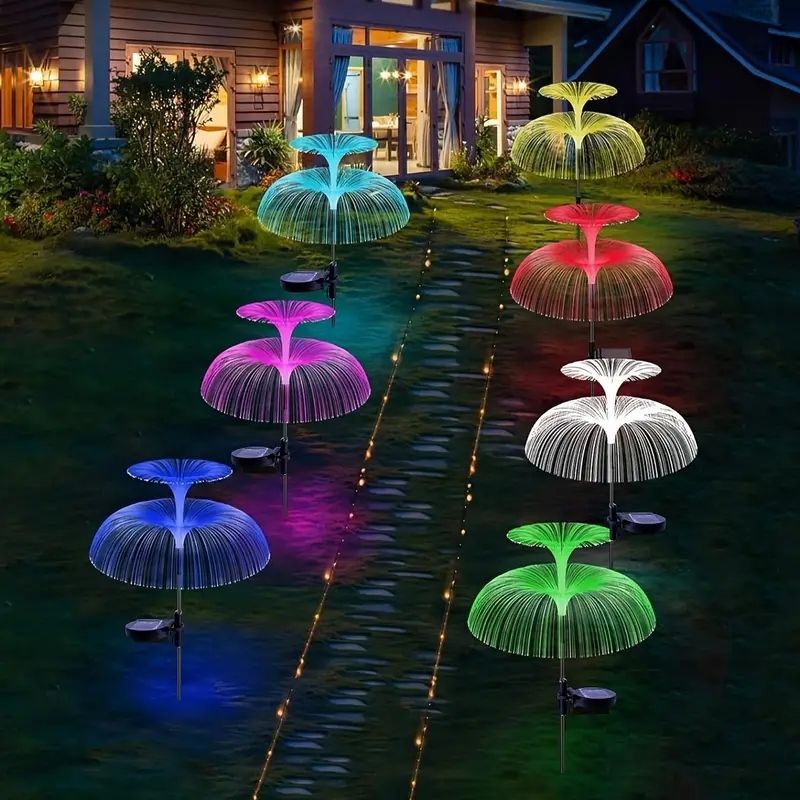 ColorChanging Solar Garden Stake Light  Outdoor Waterproof LED Jellyfish Lamp With 7 Variable Color 4
