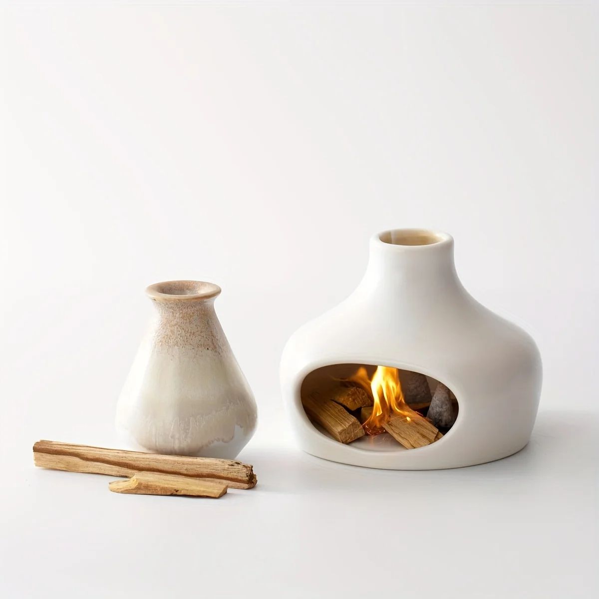 Elegant Ceramic Palo Santo  Sage Burner With Chimney Aromatherapy Meditation  Yoga Essential Home D 1