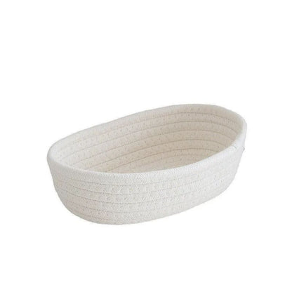 Nordic Cotton Rope Woven Storage Baskets Organize Boxes For Desktop Sundries Keys Cosmetics Stylish 5