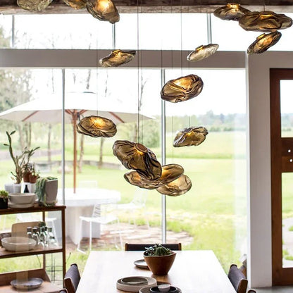 Modern Cloud Design Smoky Grey Glass Pendant Light Handcrafted Blown Glass Hanging Lamp For Living  3