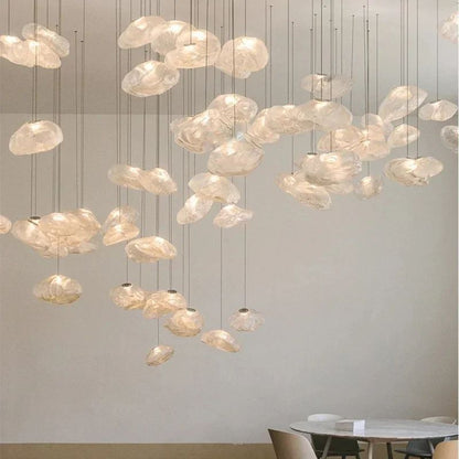 Modern Cloud Design Smoky Grey Glass Pendant Light Handcrafted Blown Glass Hanging Lamp For Living  5