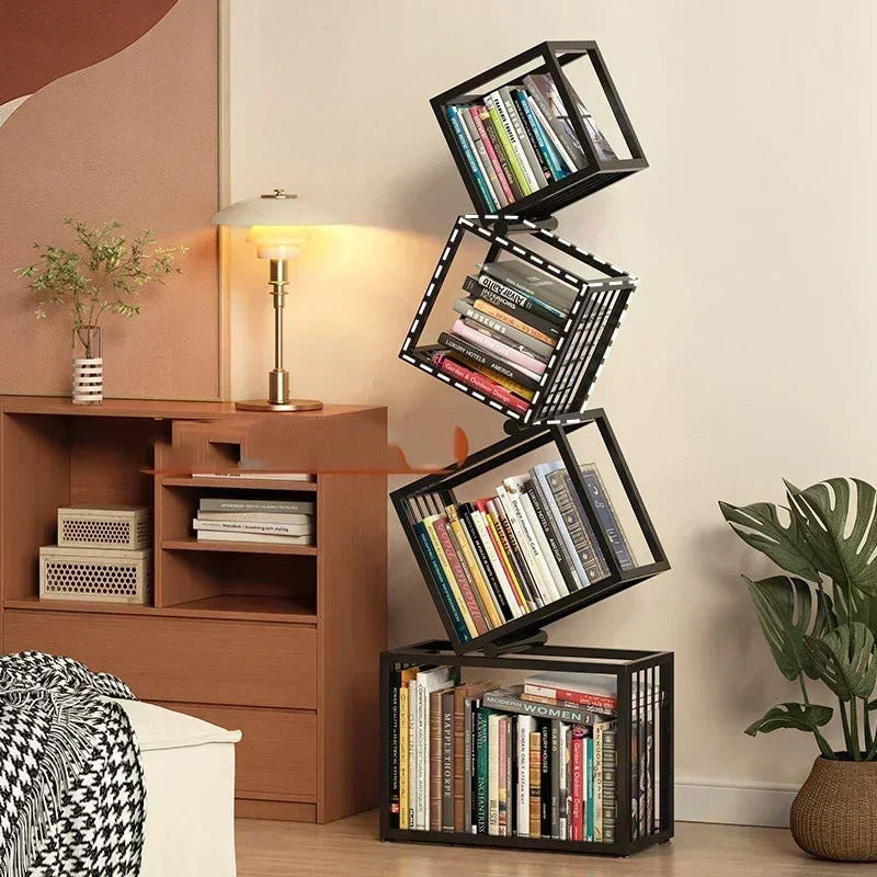 Modern Rotating Bookshelf MultiTier Shelf Organizer For Childrens Books Magazines  Home Storage 3