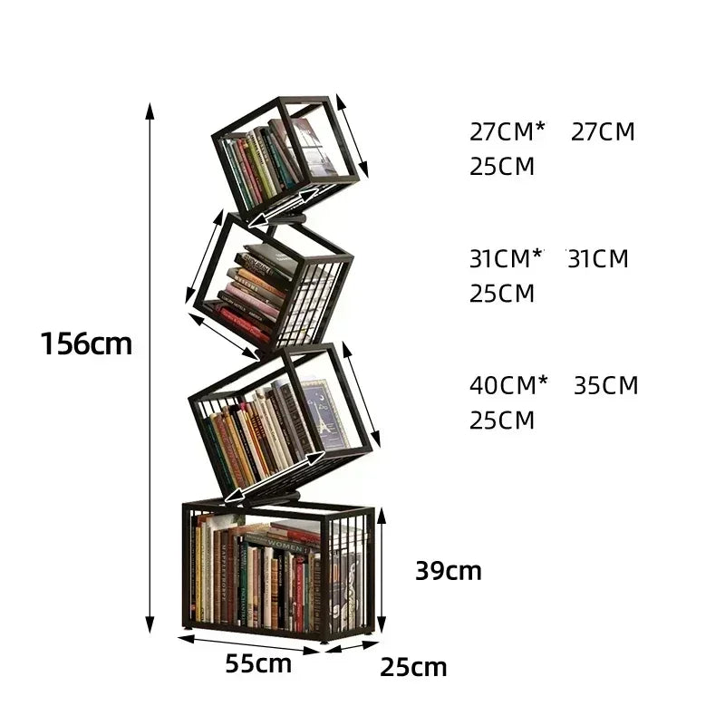 Modern Rotating Bookshelf MultiTier Shelf Organizer For Childrens Books Magazines  Home Storage 9