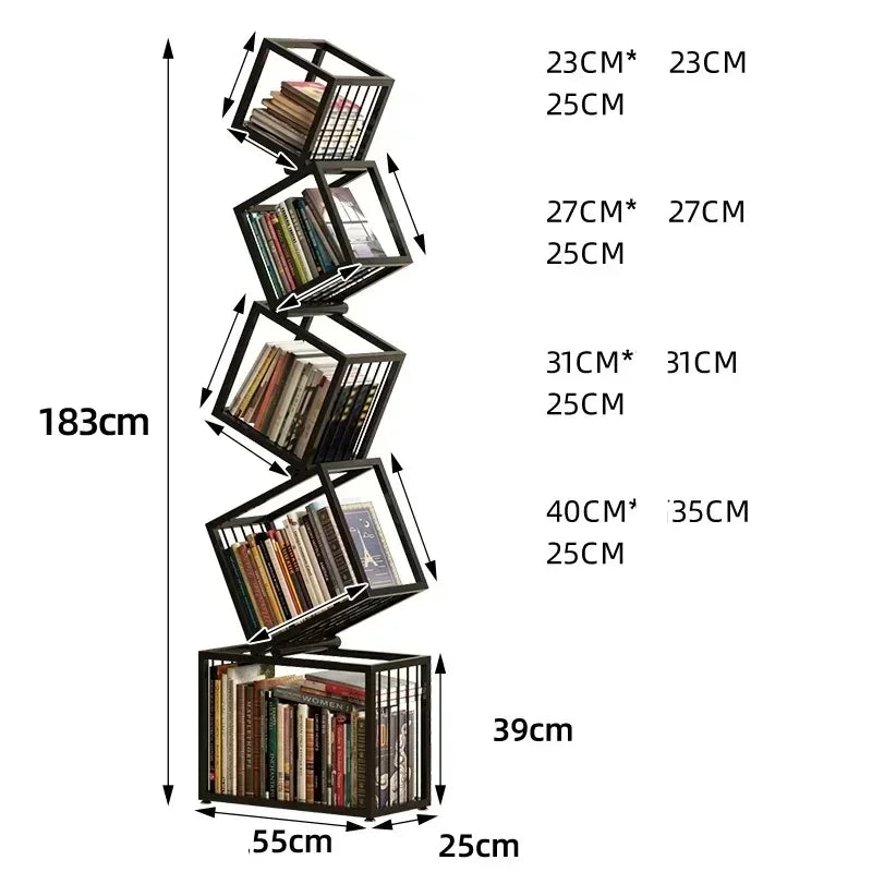 Modern Rotating Bookshelf MultiTier Shelf Organizer For Childrens Books Magazines  Home Storage 8