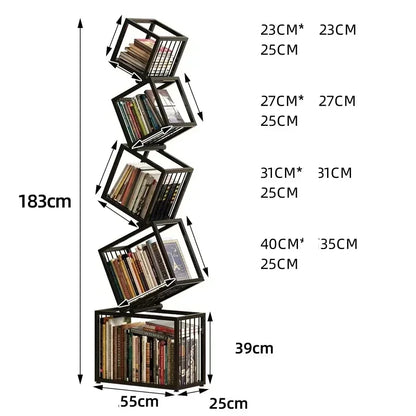 Modern Rotating Bookshelf MultiTier Shelf Organizer For Childrens Books Magazines  Home Storage 8