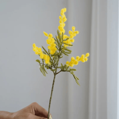 Yellow Artificial Mimosa Flower Spray  AcaciaInspired Faux Cherry Branch For Home Wedding Or Table  1