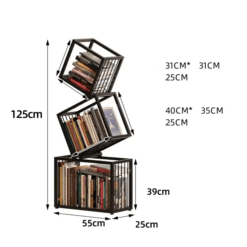 Modern Rotating Bookshelf MultiTier Shelf Organizer For Childrens Books Magazines  Home Storage 6