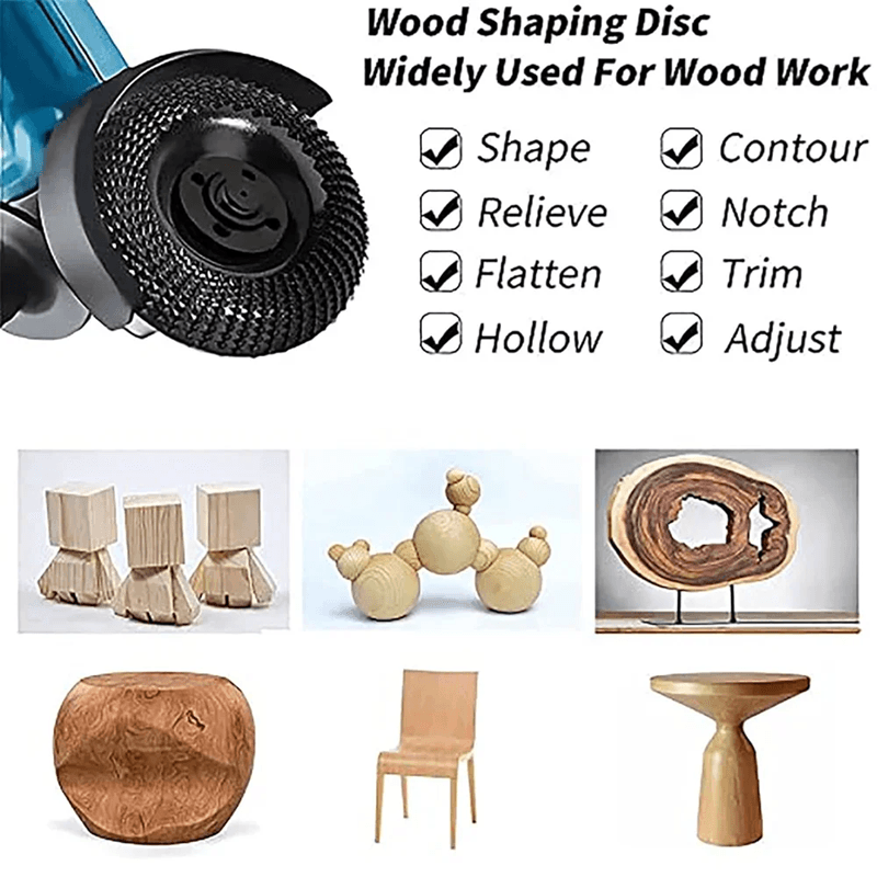 4Inch Wood Carving Disc For Angle Grinders  HeavyDuty Shaping  Grinding Wheel For Rapid Wood Remova 4