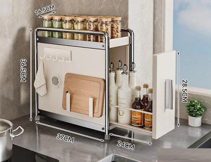Multipurpose Kitchen Spice Organizer With Pull Out Seasoning Drawer Rack Dustproof Countertop Cup A 7