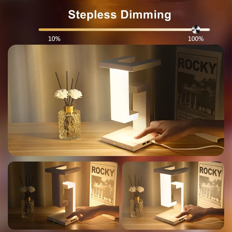 Novelty Floating Lamp With Detachable Wireless Charger Decorative LED Light For Bedroom Office And  2