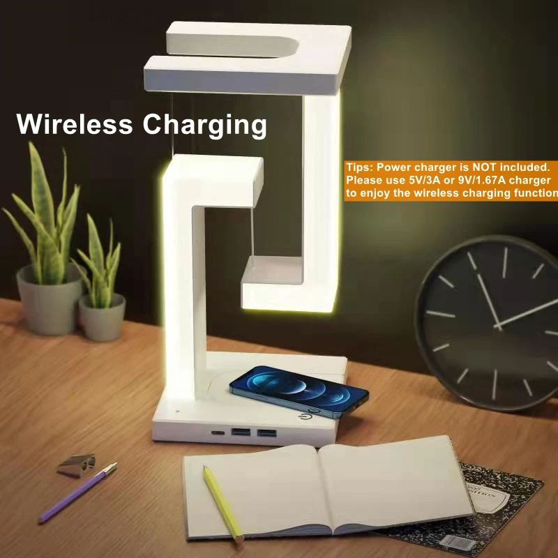 Novelty Floating Lamp With Detachable Wireless Charger Decorative LED Light For Bedroom Office And  3