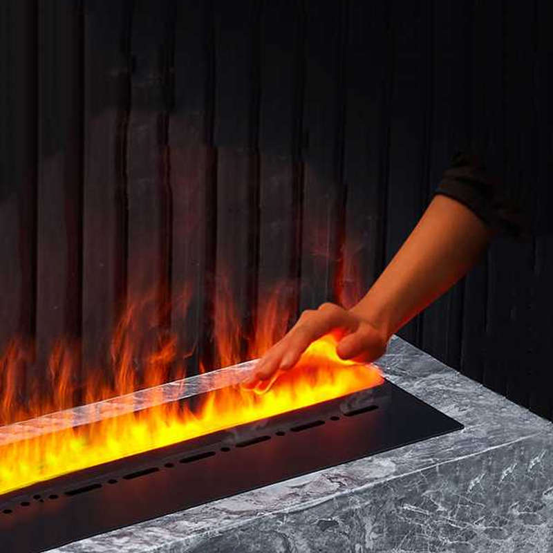 3D Electric Fireplace with Water Steam Humidifier, Smart Home LED Flame & Crackling Sound for Wall/TV Decor