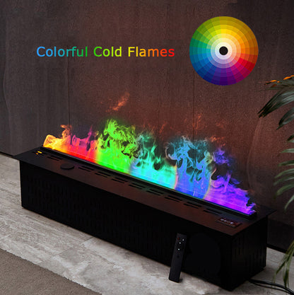 3D Electric Fireplace With Water Steam Humidifier Smart Home LED Flame  Crackling Sound For WallTV  1