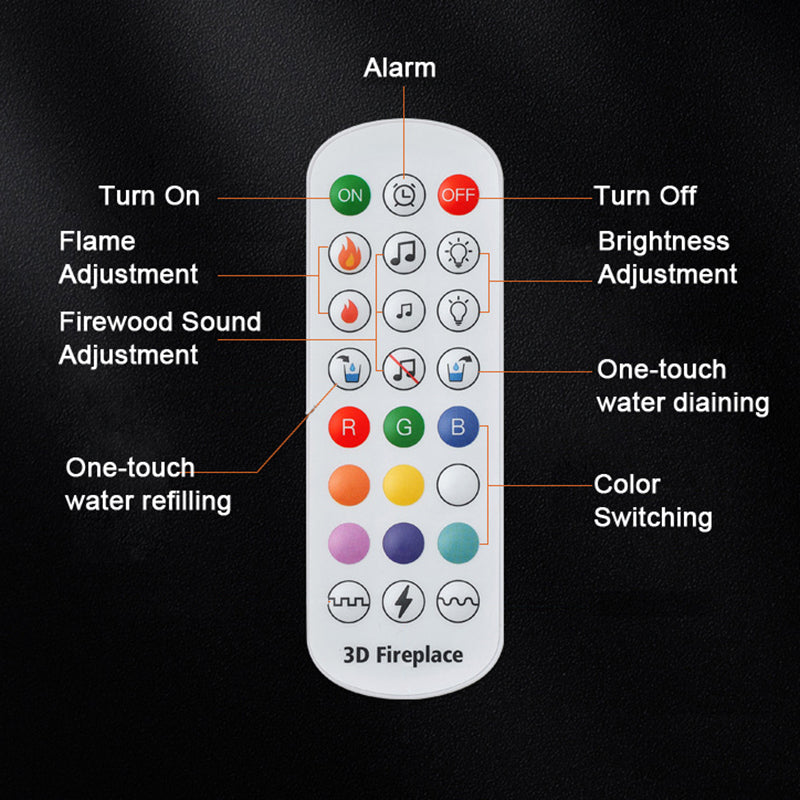 3D Electric Fireplace With Water Steam Humidifier Smart Home LED Flame  Crackling Sound For WallTV  3