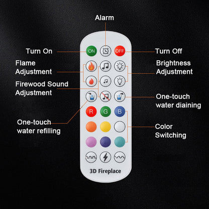 3D Electric Fireplace With Water Steam Humidifier Smart Home LED Flame  Crackling Sound For WallTV  3