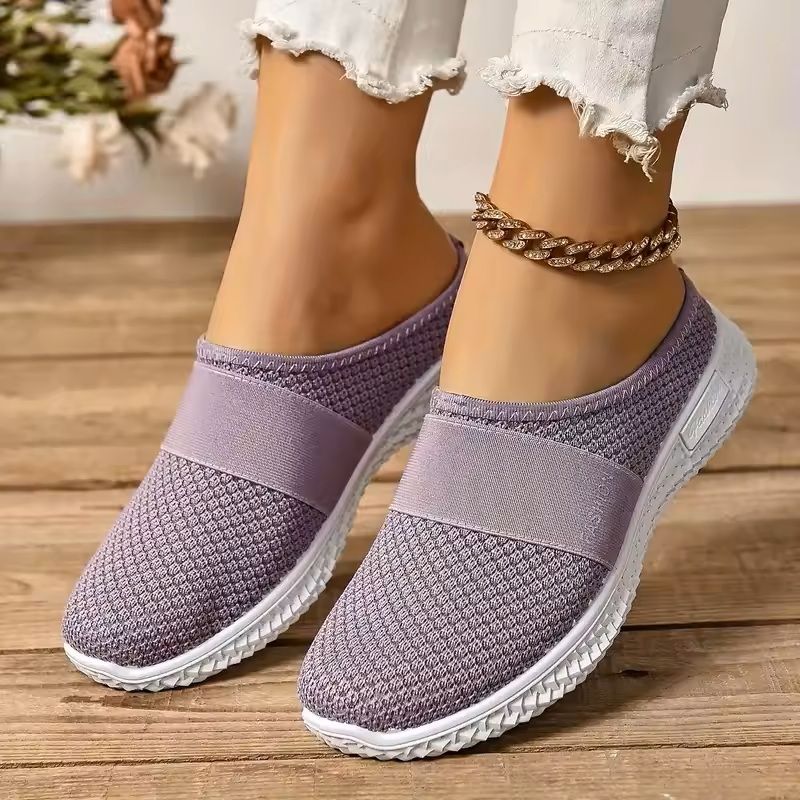 Comfortable Womens Solid Color Platform Mules 4