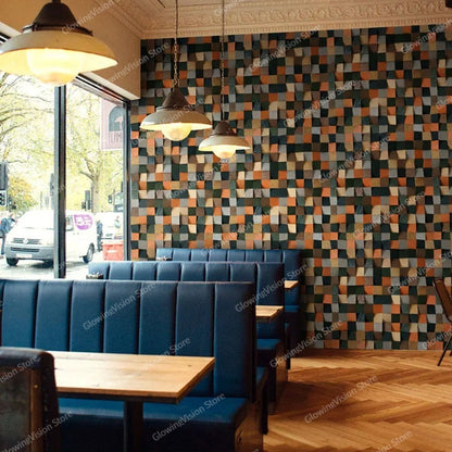 Modern 3D Wood Wall Art Handmade Mosaic Tile Acoustic Diffuser For Home  Showroom Decoration 4
