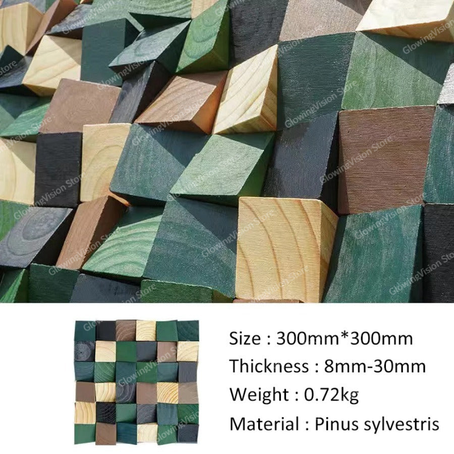 Modern 3D Wood Wall Art Handmade Mosaic Tile Acoustic Diffuser For Home  Showroom Decoration 6