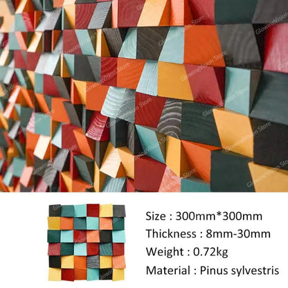 Modern 3D Wood Wall Art Handmade Mosaic Tile Acoustic Diffuser For Home  Showroom Decoration 7