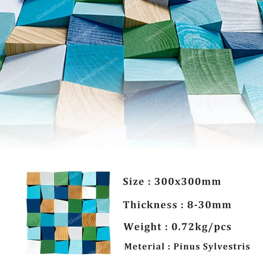 Modern 3D Wood Wall Art Handmade Mosaic Tile Acoustic Diffuser For Home  Showroom Decoration 8