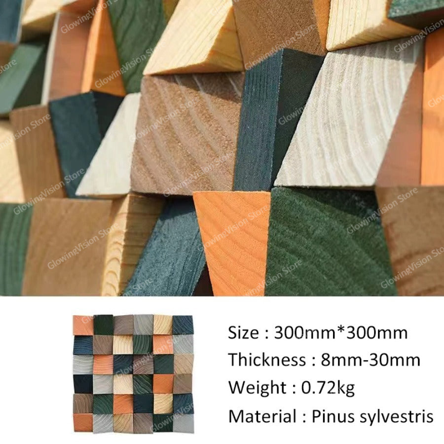 Modern 3D Wood Wall Art Handmade Mosaic Tile Acoustic Diffuser For Home  Showroom Decoration 9