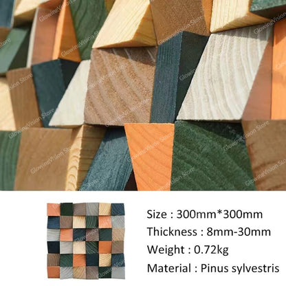 Modern 3D Wood Wall Art Handmade Mosaic Tile Acoustic Diffuser For Home  Showroom Decoration 9