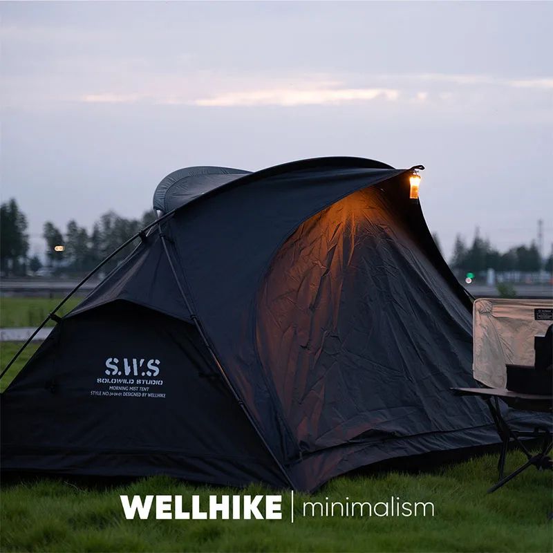 WELLHIKE Lightweight Outdoor Hiking Tent, Travel & Backpacking Camping Equipment for Sun and Rain Protection in Field