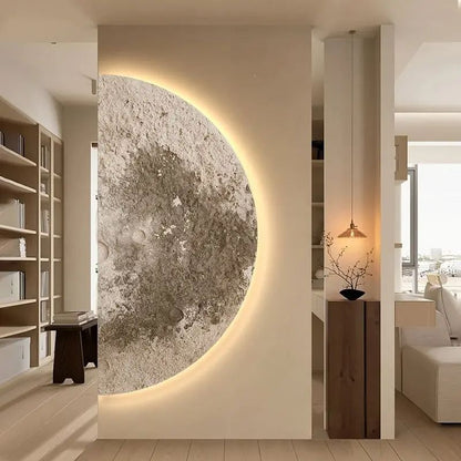 Creative Minimalist Remote Control Dimming Wall Painting Lamp LED Moon Painting Wall Lights Living  2