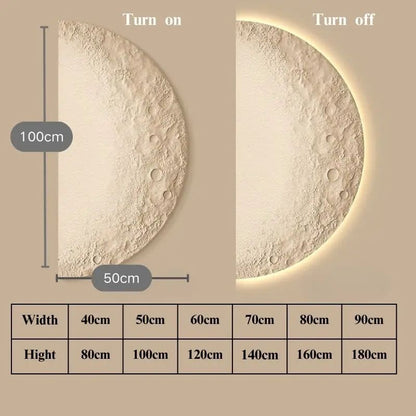 Creative Minimalist Remote Control Dimming Wall Painting Lamp LED Moon Painting Wall Lights Living  4