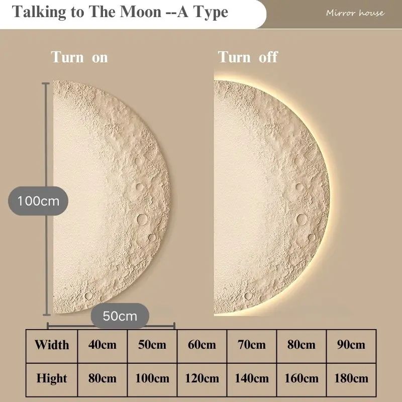 Creative Minimalist Remote Control Dimming Wall Painting Lamp LED Moon Painting Wall Lights Living  6