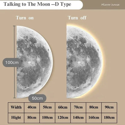 Creative Minimalist Remote Control Dimming Wall Painting Lamp LED Moon Painting Wall Lights Living  9