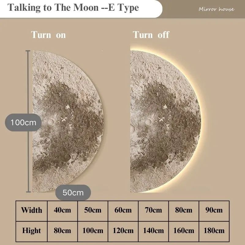 Creative Minimalist Remote Control Dimming Wall Painting Lamp LED Moon Painting Wall Lights Living  10