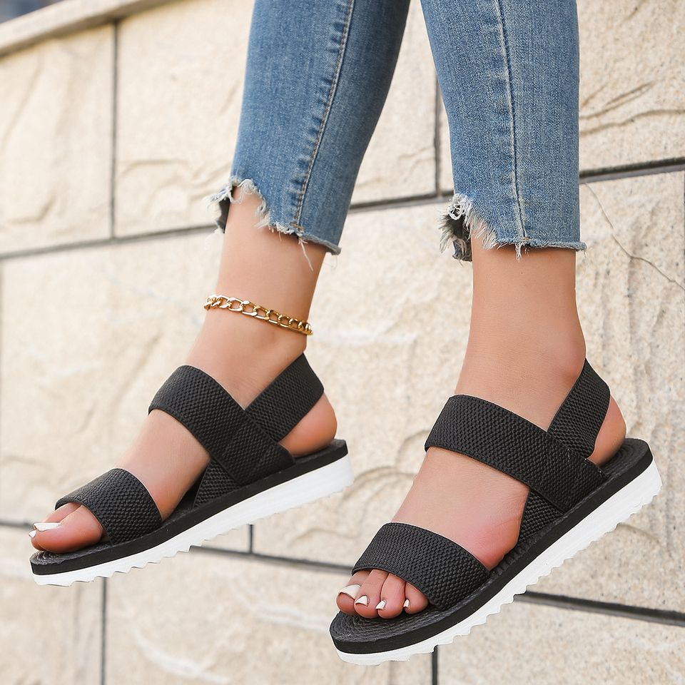 Womens Flat Black LaceUp Sandals  AntiSlip Comfortable Sole With FashionForward Design 3