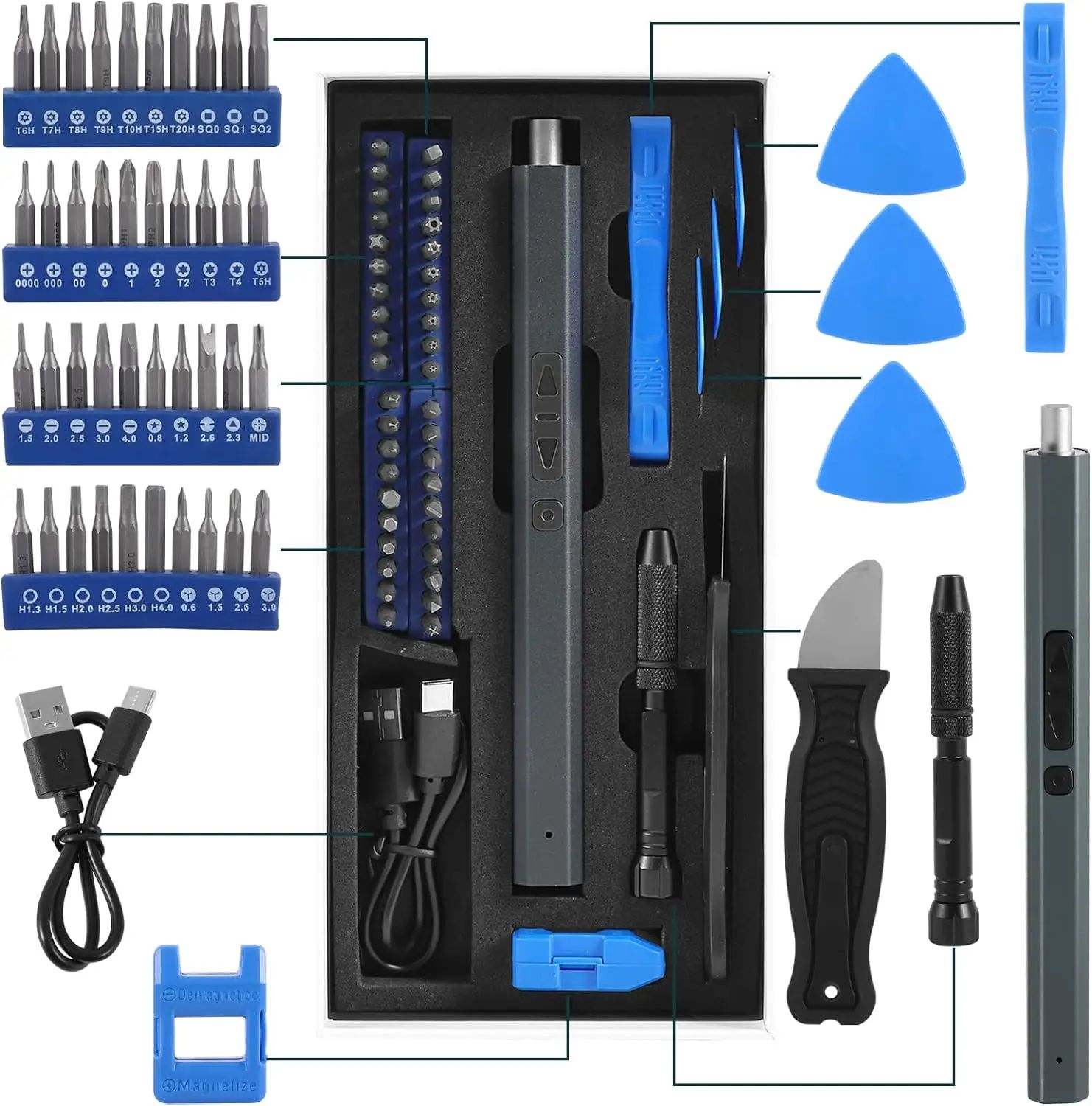 12in1 Cordless Electric Screwdriver Set Precision Bits Magnetic FastCharging Power Tool For Electro 1