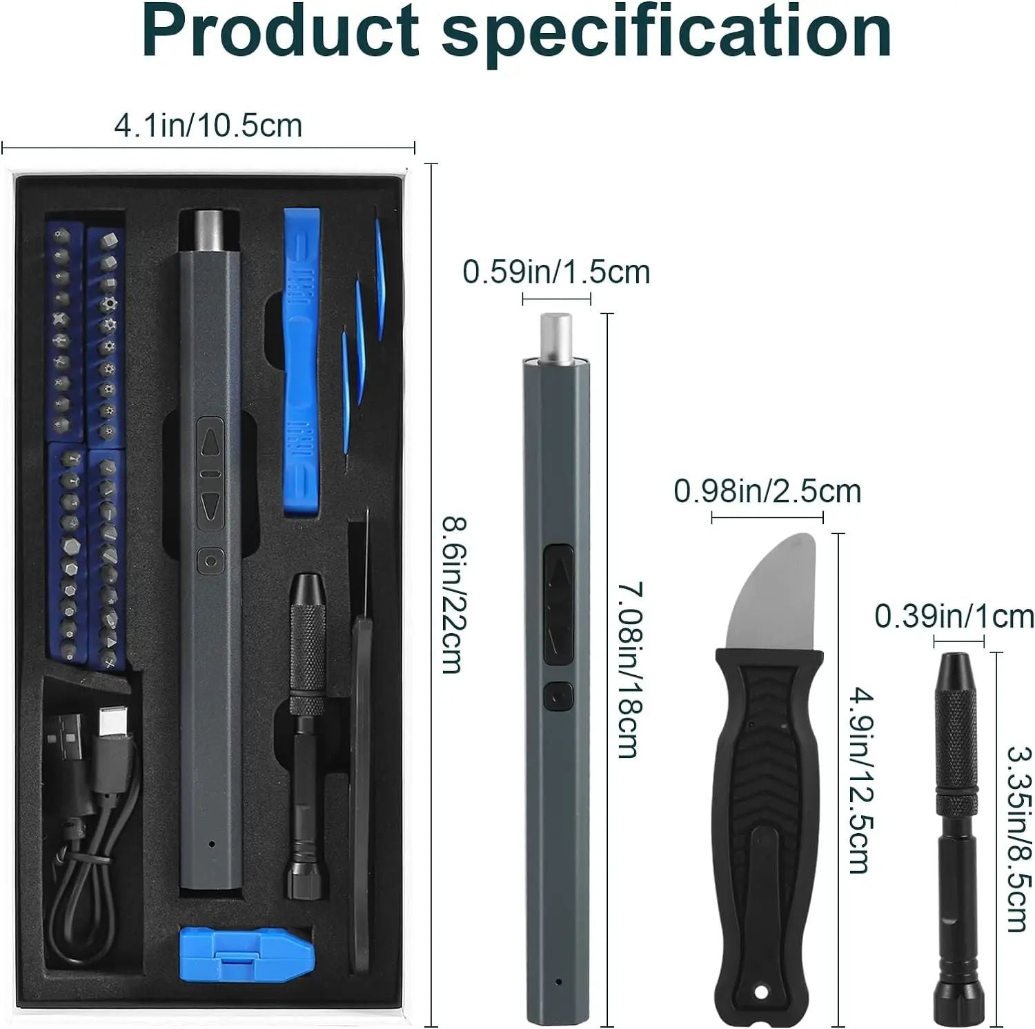 12in1 Cordless Electric Screwdriver Set Precision Bits Magnetic FastCharging Power Tool For Electro 5