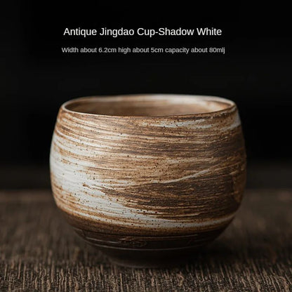 Japanese Handmade Stoneware Tea Cup Small Kung Fu Teacup For Tea Set Vintage Chinese Style Quiet Ro 2