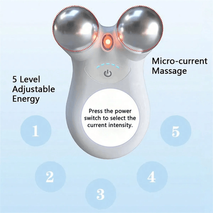 EMS Microcurrent Face Massager With RF Therapy  Stainless Steel Double Head Beauty Device For Skin  3