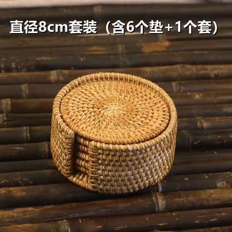 Handwoven Rattan Drink Coasters  3pcs Or 6pcs Round HeatResistant Table Mats 315 In 2