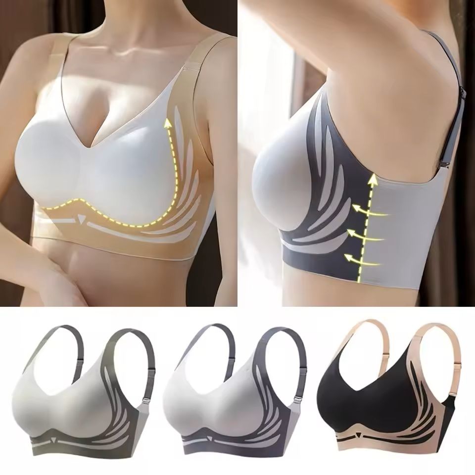 Seamless V-Neck Wireless Bra – Adjustable, Breathable, and Comfortable Support