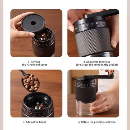 Manual Coffee Grinder With 35Gear Adjustment  Ceramic Burr Mill For Espresso PourOver And French Pr 1